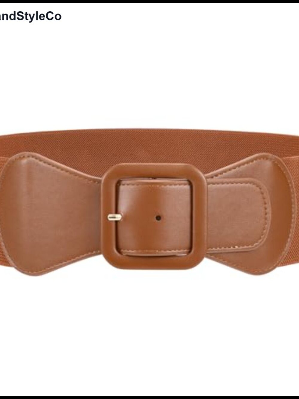 Women's Elastic Wide Stretch Belt with Square Buckle for Dresses, Faux Leather